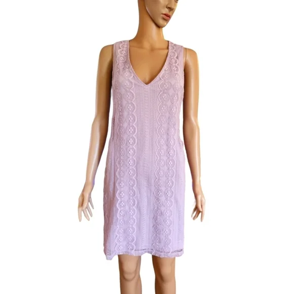 purple lace shift dress Jessica London Stretch Lace Shift Dress